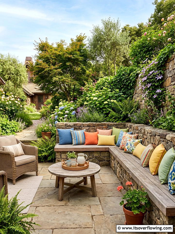Built In Bench Seating - 25 backyard ideas with terracing