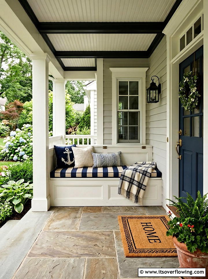 Built In Bench Storage - 25 front porch ideas with package drop zone