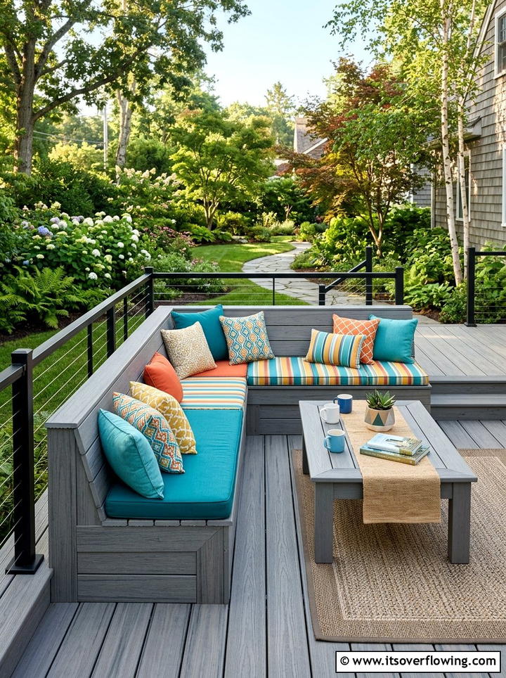 Built In Composite Deck Seating - 25 backyard ideas with composite deck