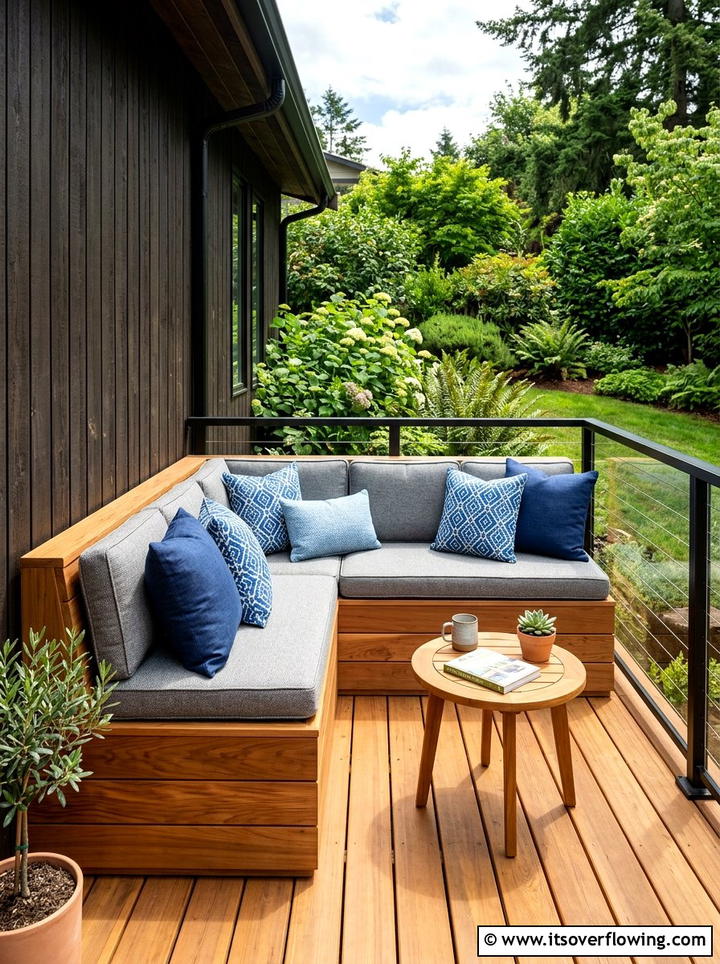 Built In Corner Bench - 25 garden ideas for tiny patios