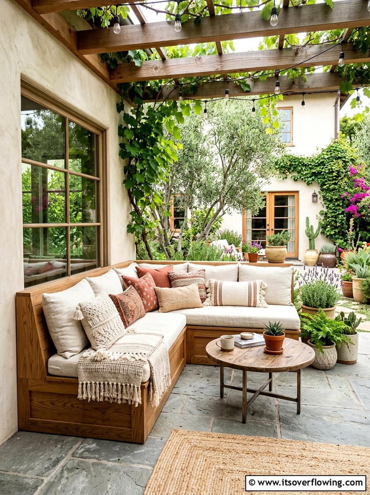 Built In Corner Bench - 25 backyard ideas for small yards