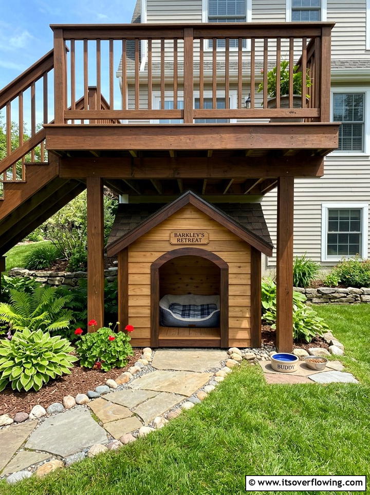 Built In Dog House Under Deck - 25 backyard decorating ideas with pet friendly setup