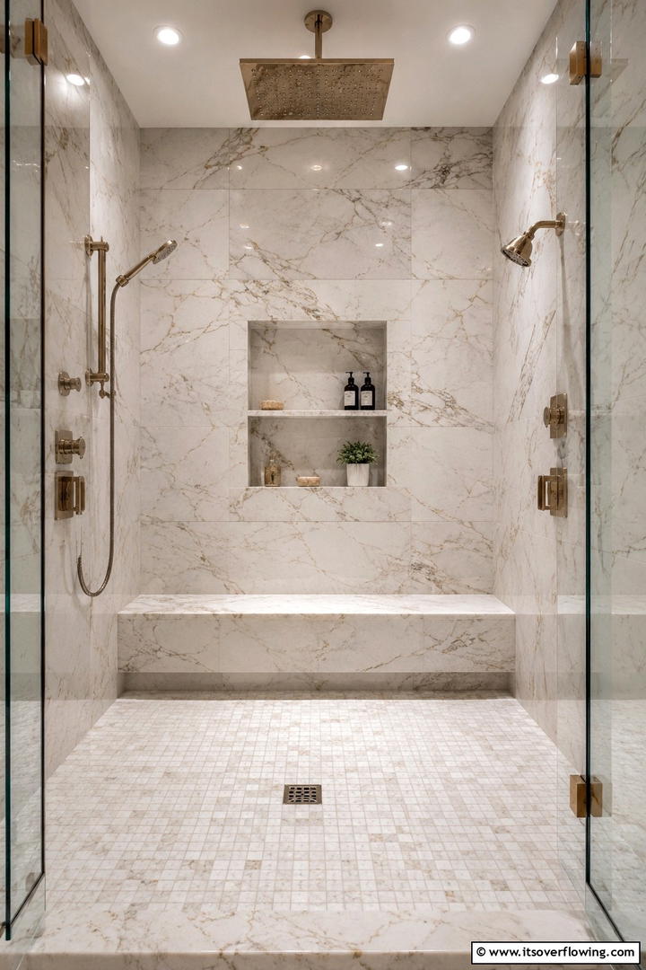 Built In Niche Bench - 30 Shower Bench Ideas for Functional Bathroom Designs