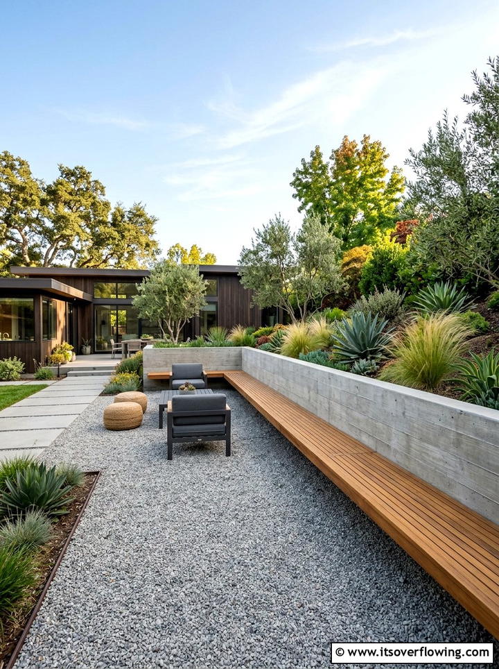 Built In Outdoor Benches - 25 creative garden ideas with modern landscape lines