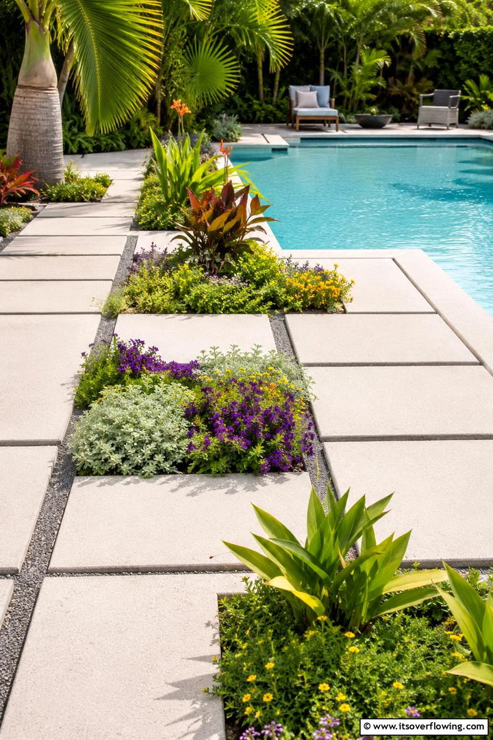 Built In Planter Pavers - 30 Pavers Around Pool Ideas for a Sleek and Safe Design