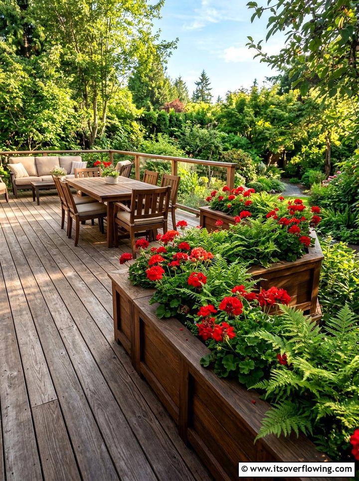 Built In Planters - 25 garden ideas with deck