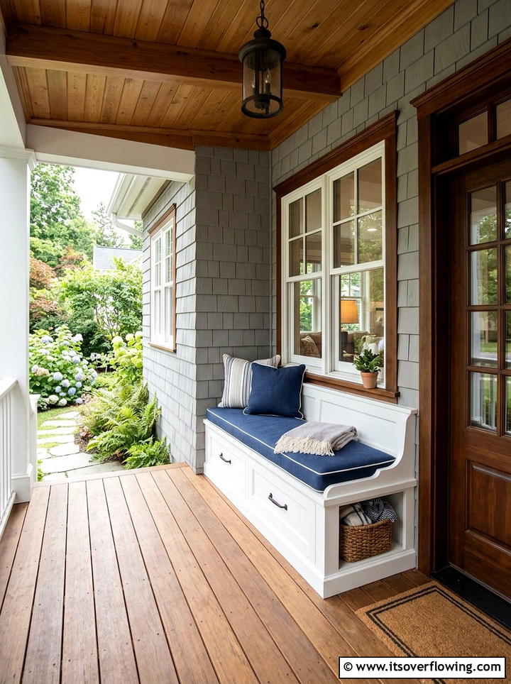 Built In Porch Storage Bench - 25 front porch ideas with storage bench
