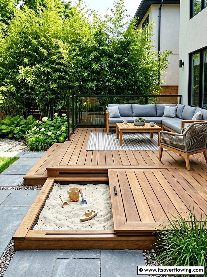 Built In Sandpit Under Deck - 25 small garden ideas with kids corner