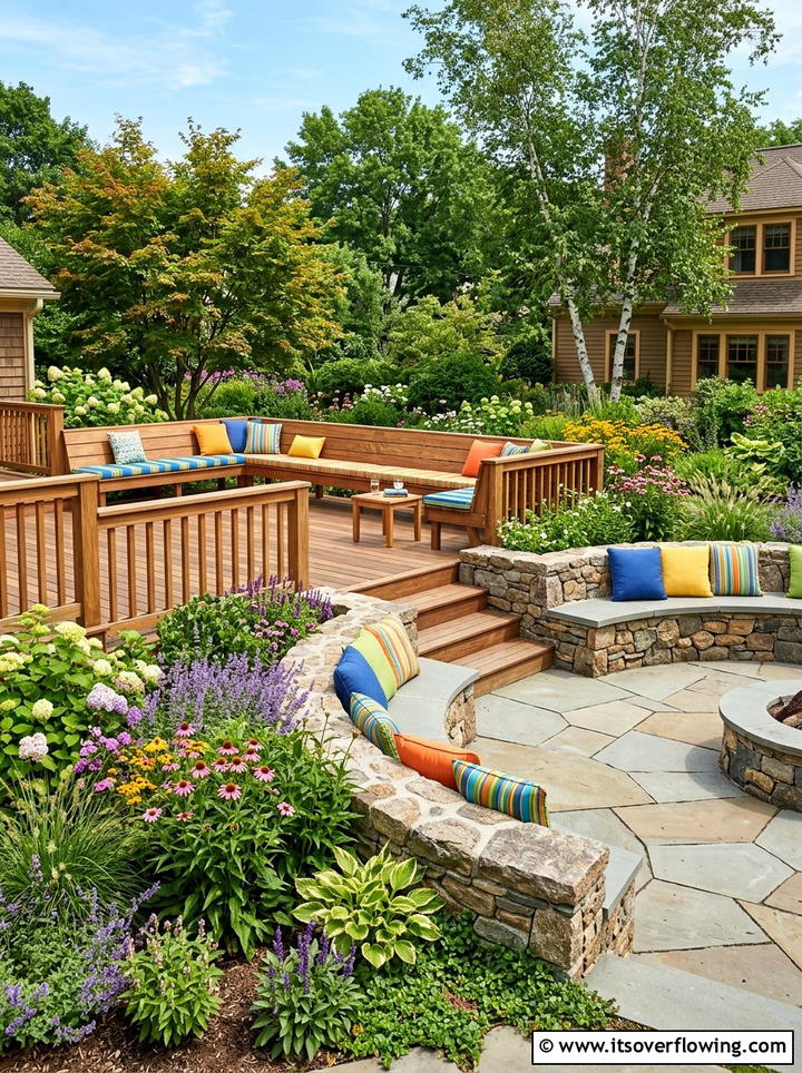 Built In Seating On Deck And Patio - 25 garden design ideas with deck and patio