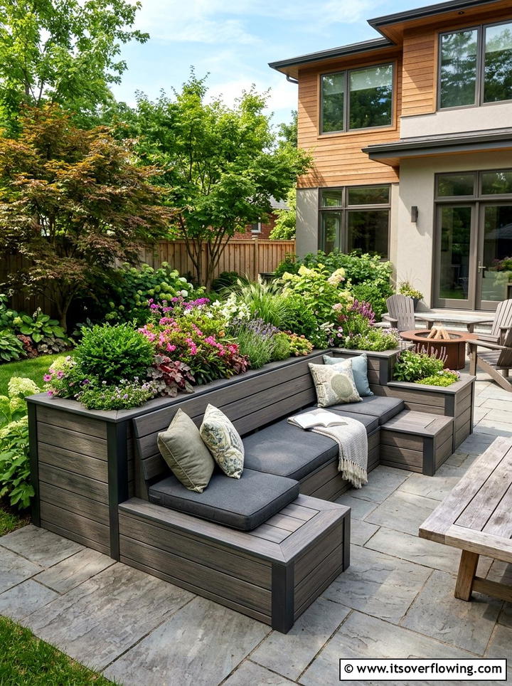 Built In Seating Planters - 25 backyard decorating ideas with planters
