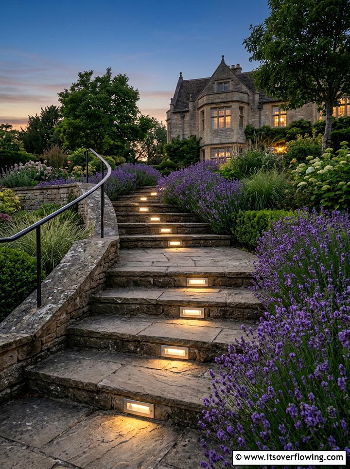 Built In Step Light - 25 backyard ideas with path lighting