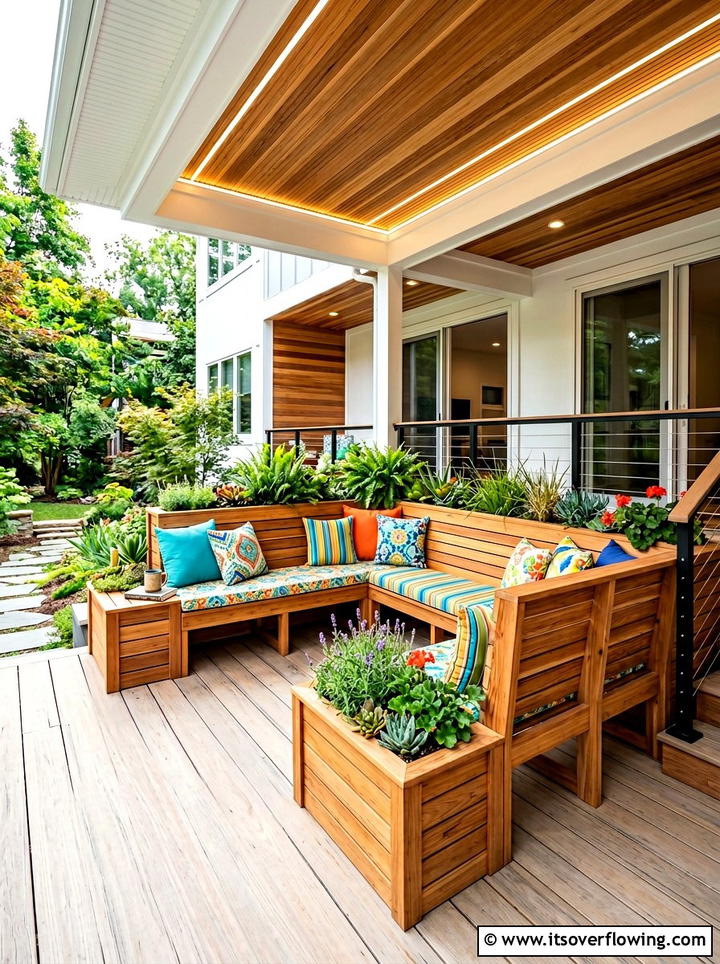 Built In Wood Seating - 25 front porch ideas with wood accents