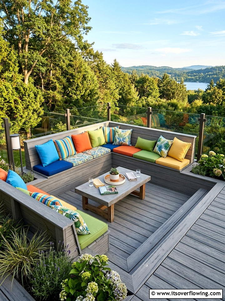 Built in Bench Seating - 25 backyard ideas for year round use