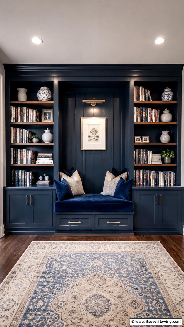 Built in Bookshelves with a Reading Nook - 25 Built-in Bookshelf Ideas for Stylish Home Storage