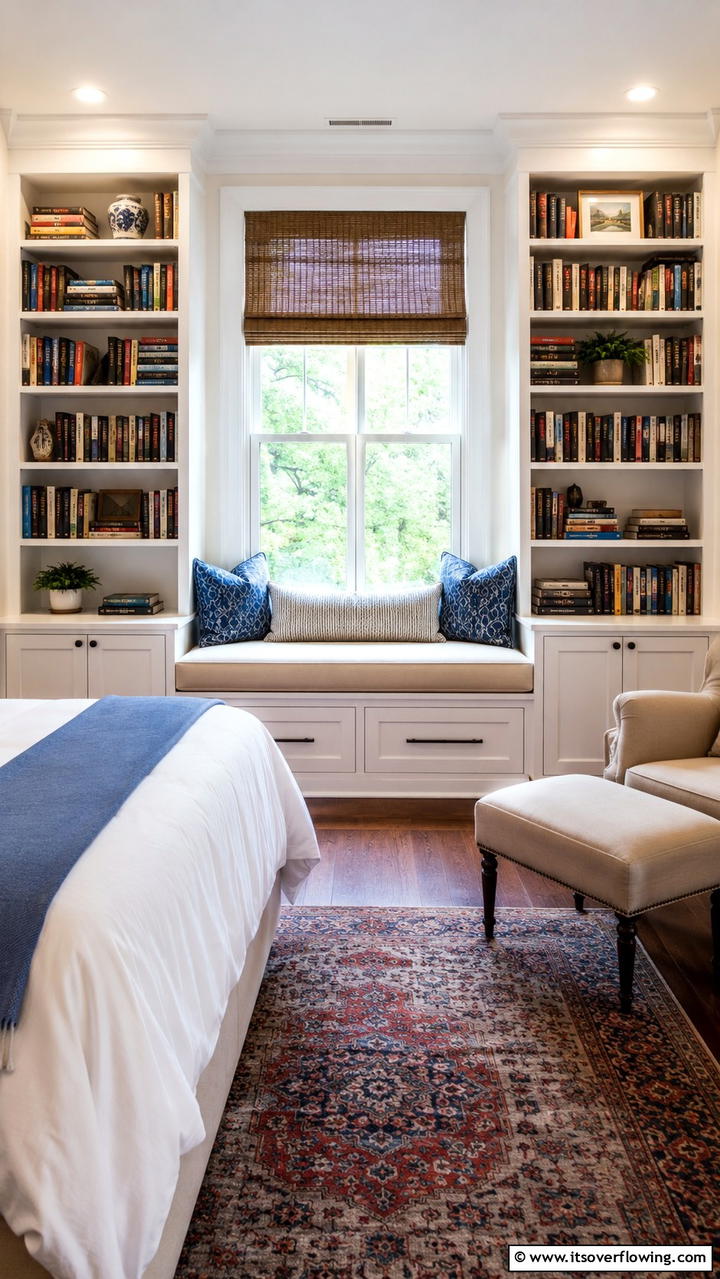 Built in Bookshelves with a Window Seat - 25 Built-in Bookshelf Ideas for Stylish Home Storage