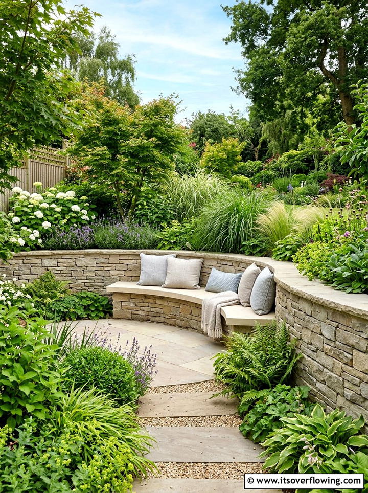 Built in Stone Seating - 25 garden decor ideas for modern gardens