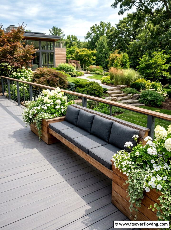Built in garden bench - 25 creative garden ideas with outdoor reading spaces