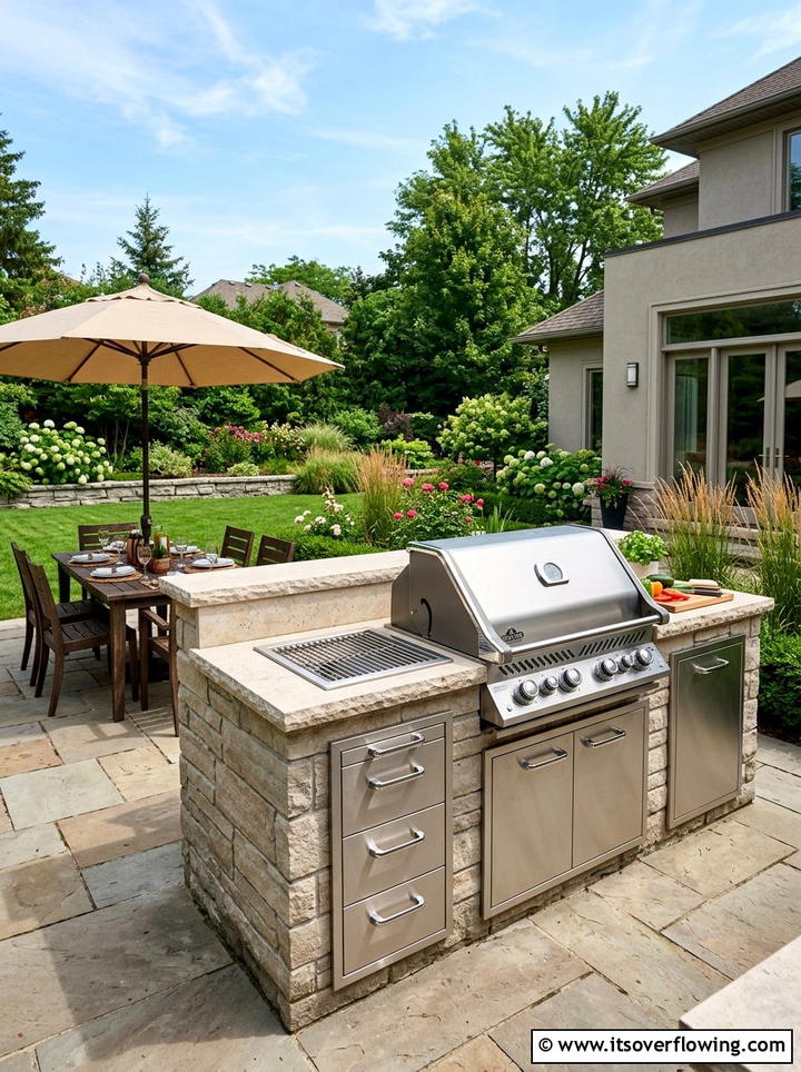 Built in gas grill island - 25 garden design ideas for outdoor kitchens
