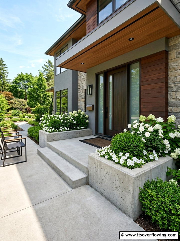 Built in planters - 25 front porch ideas with modern style