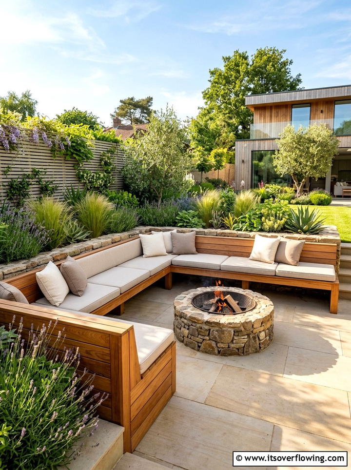 Built in seating area - 25 backyard ideas with minimalist style