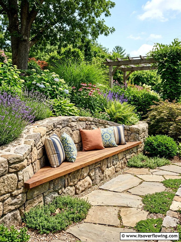 Built in wall seat - 25 small garden ideas with reading nook