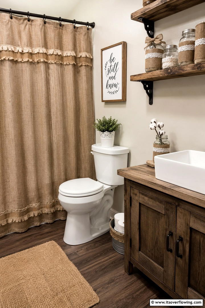 Burlap Decorative Elements - 50 Fall Bathroom Decor Ideas Roundup- Timeless Tips