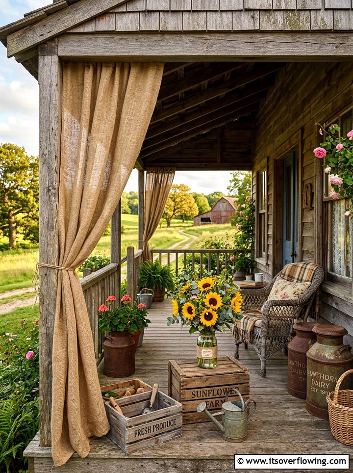 Burlap Outdoor Curtains Front Porch - 25 front porch ideas with outdoor curtains