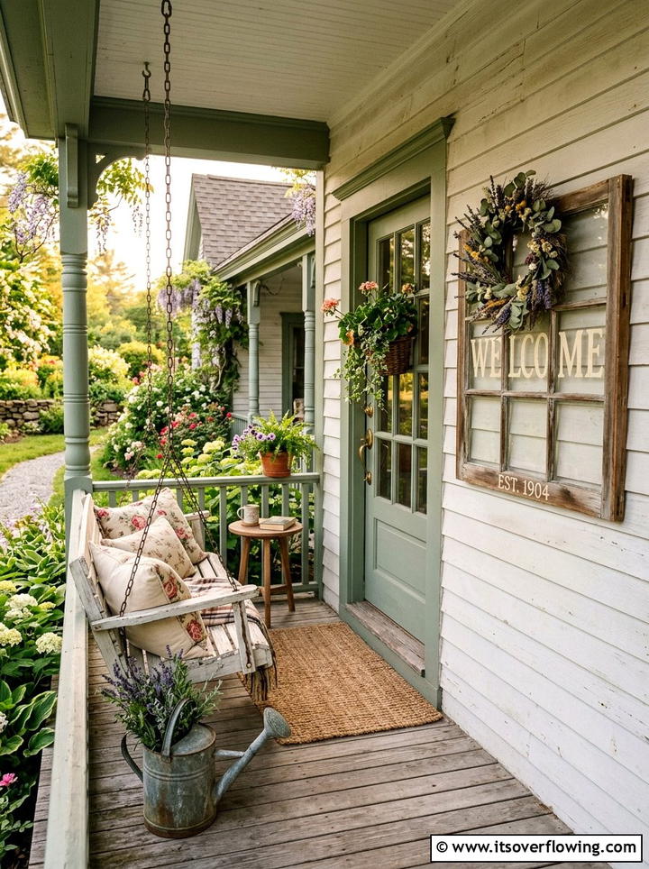Burlap welcome sign - 25 front porch ideas with welcome signs