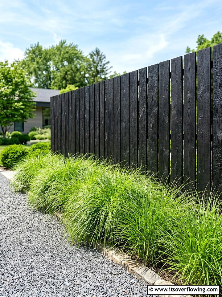 Burnt Wood Garden Divider - 25 garden decor ideas with wood art