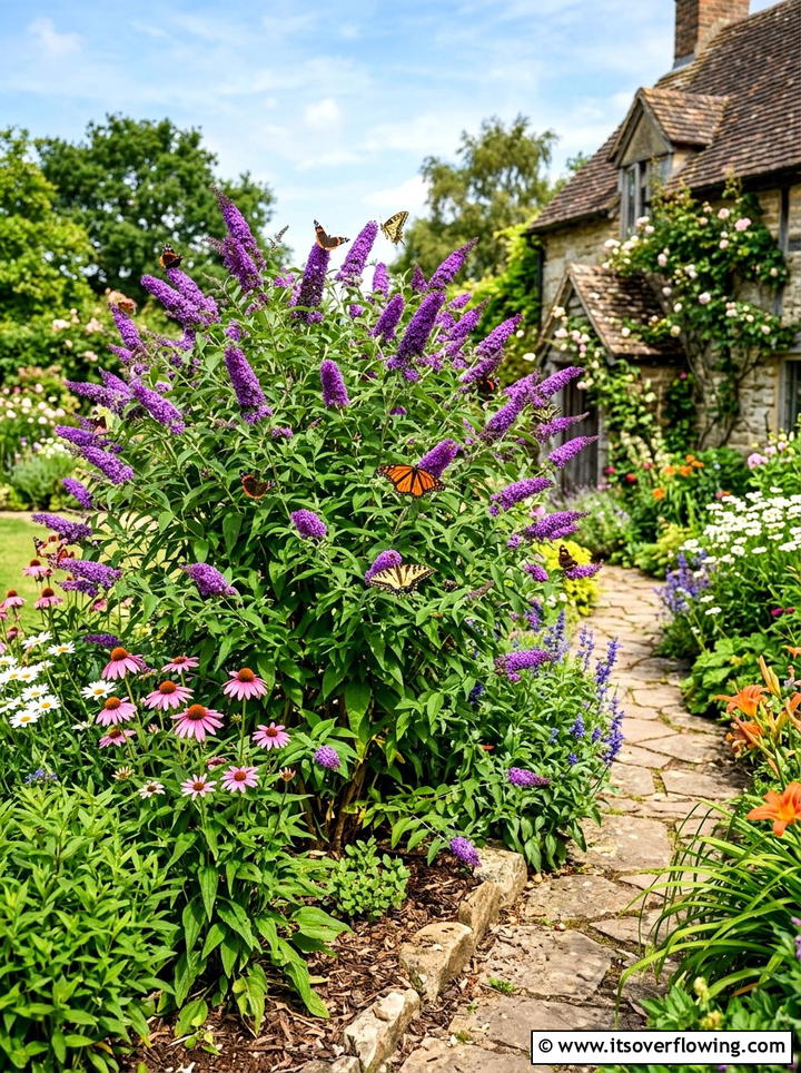 Butterfly Bush Bed - 25 garden design ideas with low maintenance shrubs