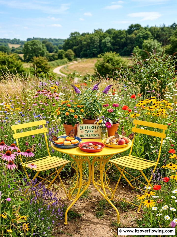 Butterfly Feeding Station - 25 upcycled garden ideas with old tables
