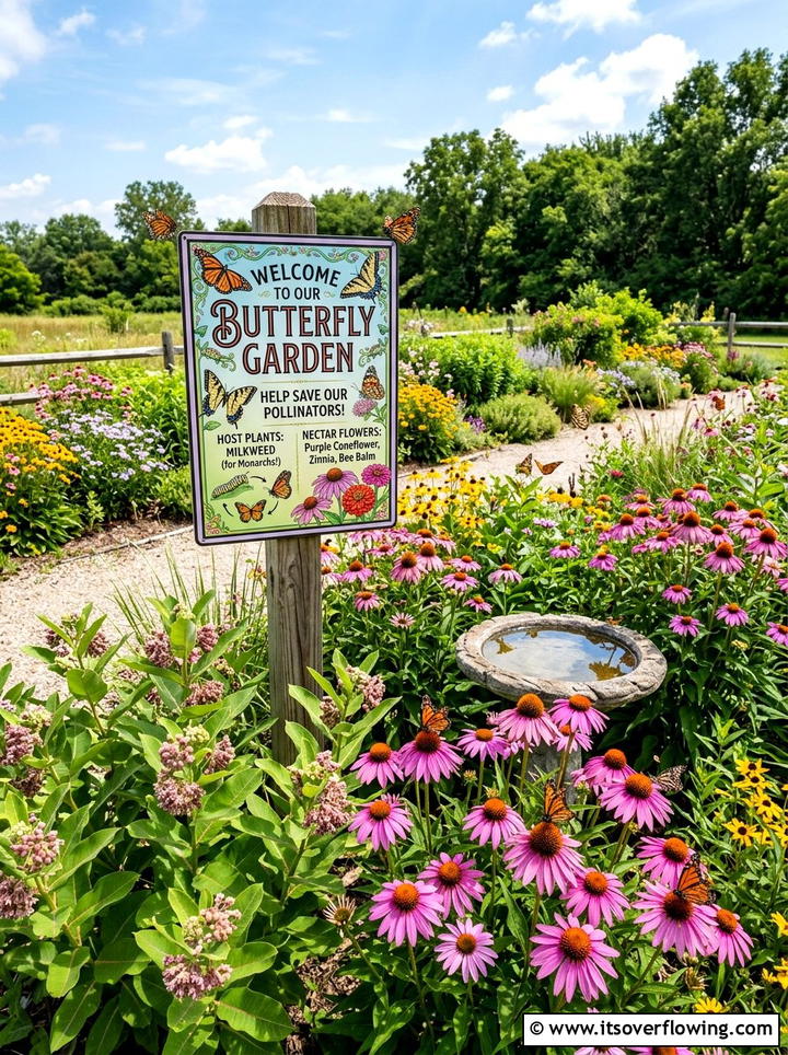 Butterfly Garden Sign - 25 creative garden ideas with personalized signs