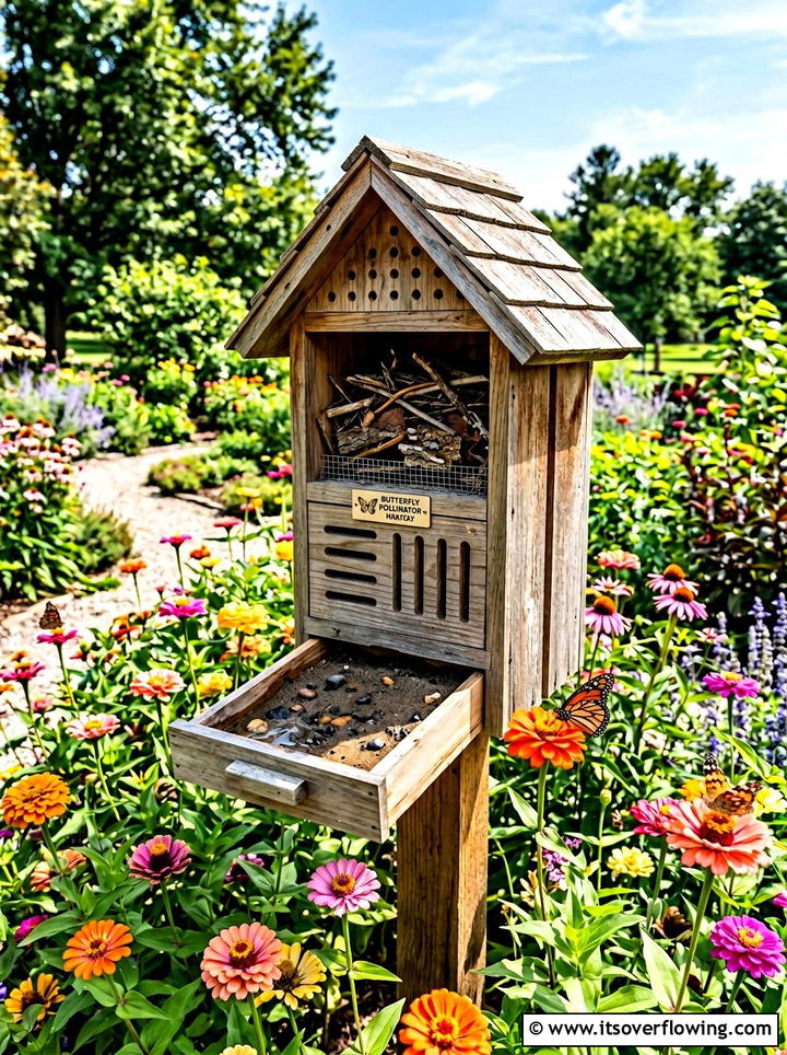 Butterfly Pollinator Box - 25 upcycled garden ideas with old drawers