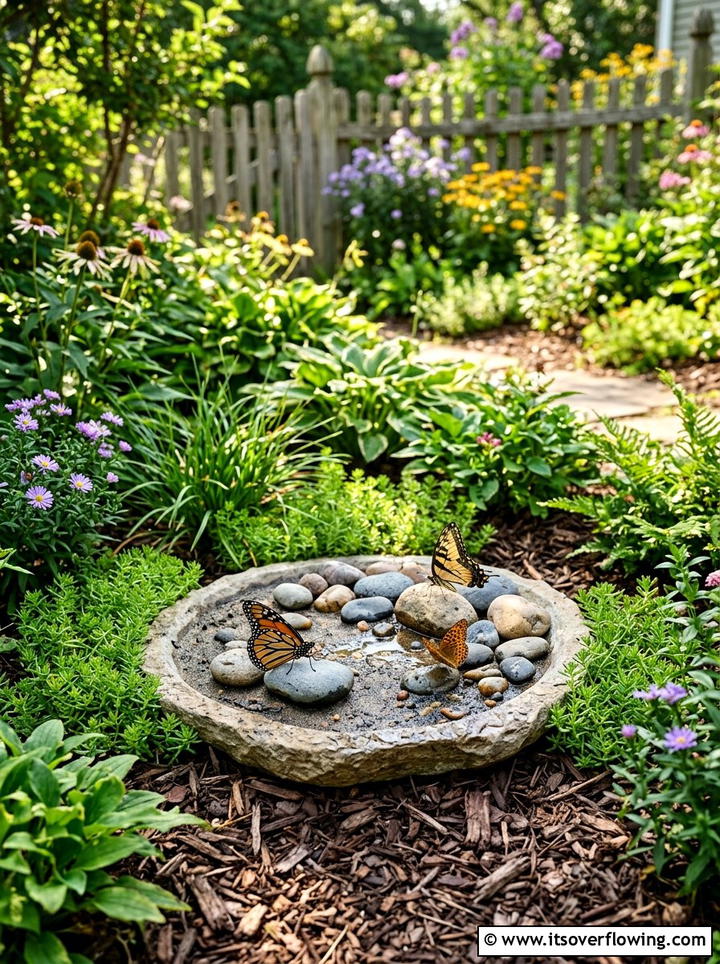 Butterfly Puddling Station - 25 creative garden ideas with butterfly habitats