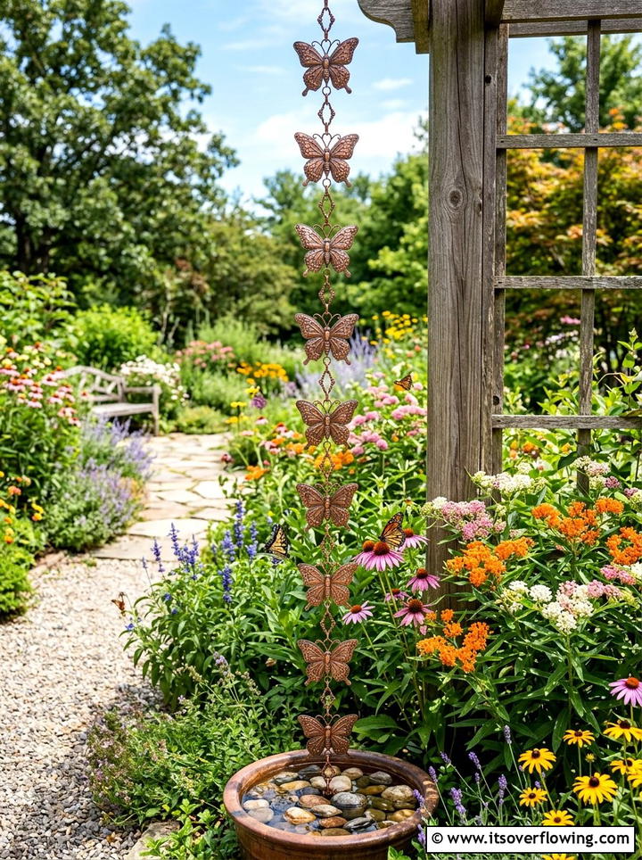 Butterfly Rain Chain - 25 creative garden ideas with rain chains