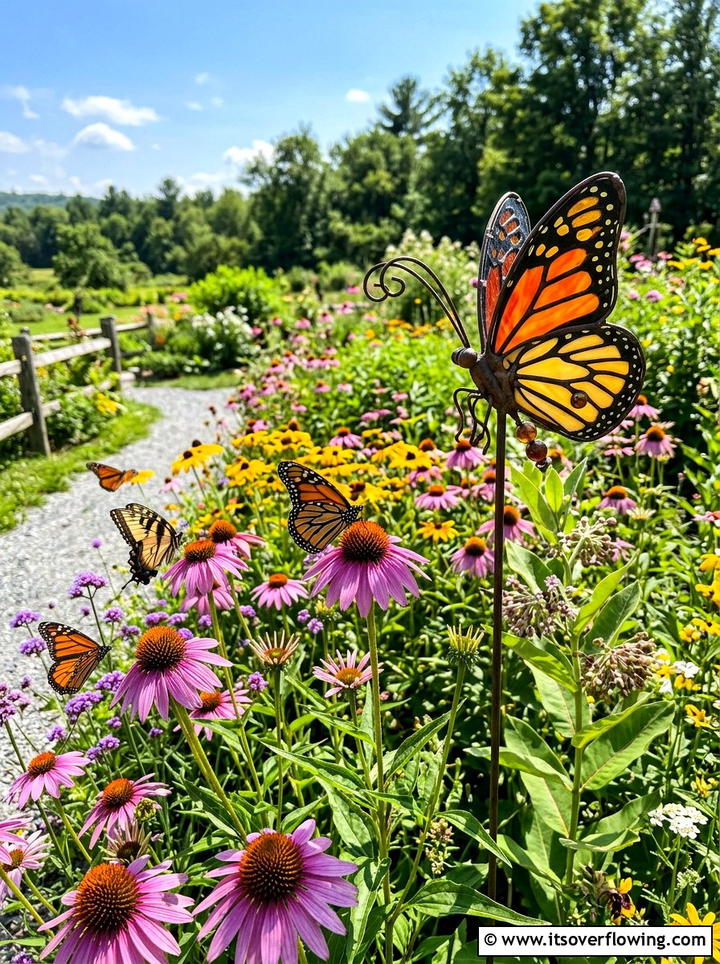 Butterfly garden stake - 25 garden ideas with decorative stakes