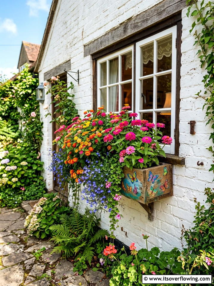 Butterfly window box - 25 small garden ideas with pollinator plants