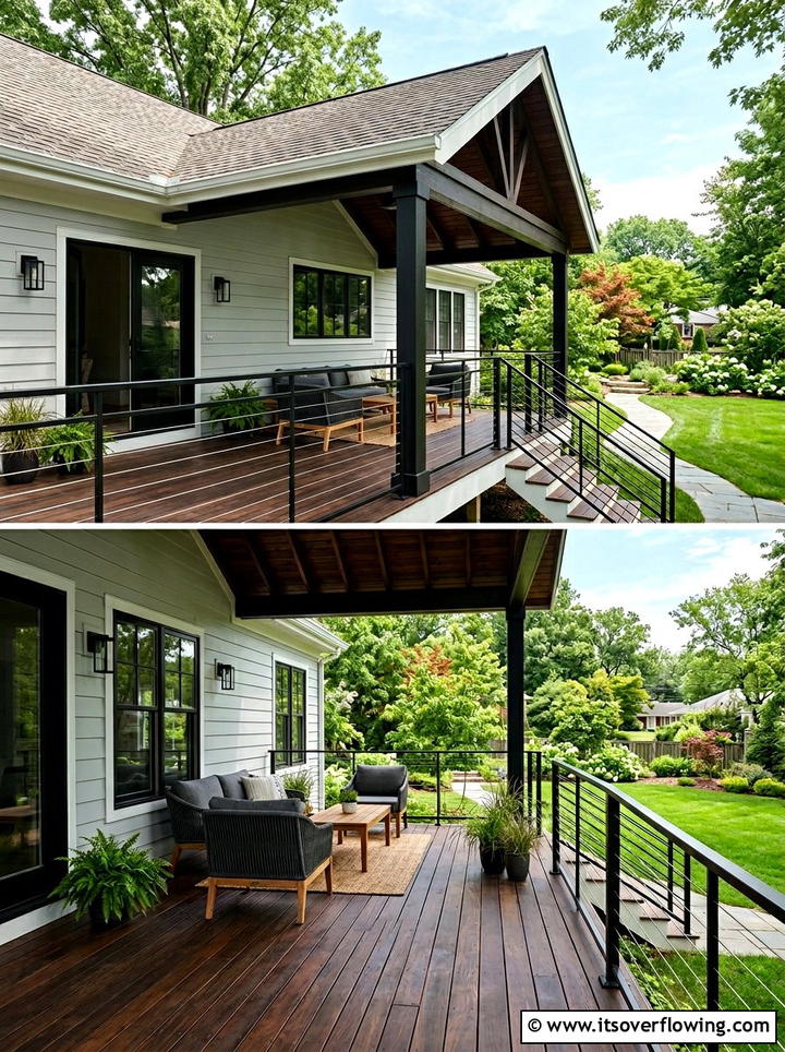 Cable porch railing - 25 front porch ideas with modern style