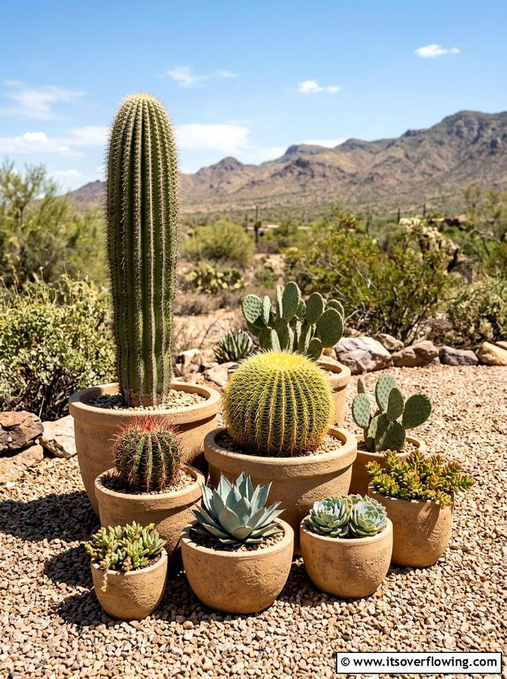 Cactus And Succulent Grouping - 25 garden decor ideas with container groupings