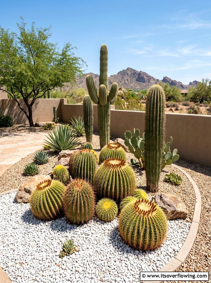 Cactus Barrel Garden - 25 backyard ideas with barrel planter