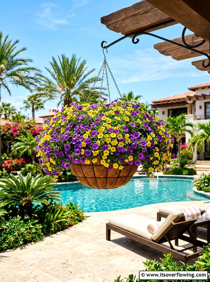 Calibrachoa hanging baskets full sun - 25 cheap garden ideas with hanging baskets