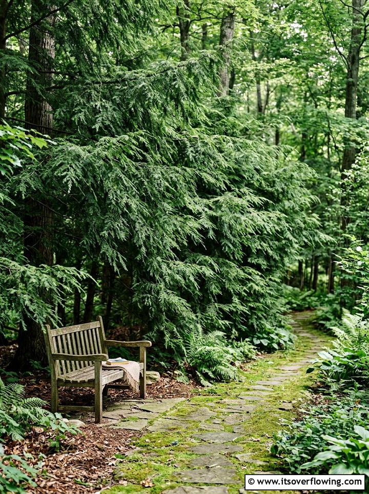 Canadian Hemlock Screen - 25 backyard ideas with privacy trees