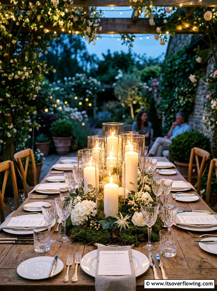 Candle Centerpiece - 25 garden decor ideas for weddings