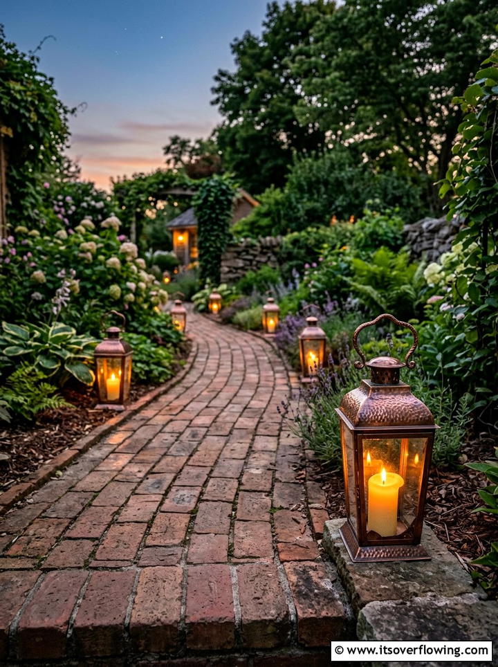 Candle lanterns for garden paths - 25 small garden ideas with lighting