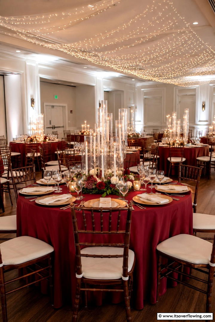 Candlelit Romance Tower - 30 Tall Wedding Centerpiece Ideas for Elegant Table Displays