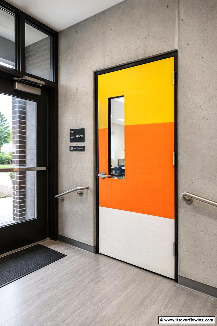 Candy Corn Stripes - 50 Fall Door Decor Classroom Ideas for Cozy Entryways