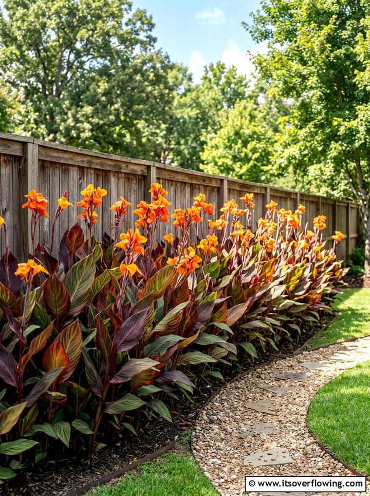 Canna Lily Flower Bed - 25 creative garden ideas with tropical foliage