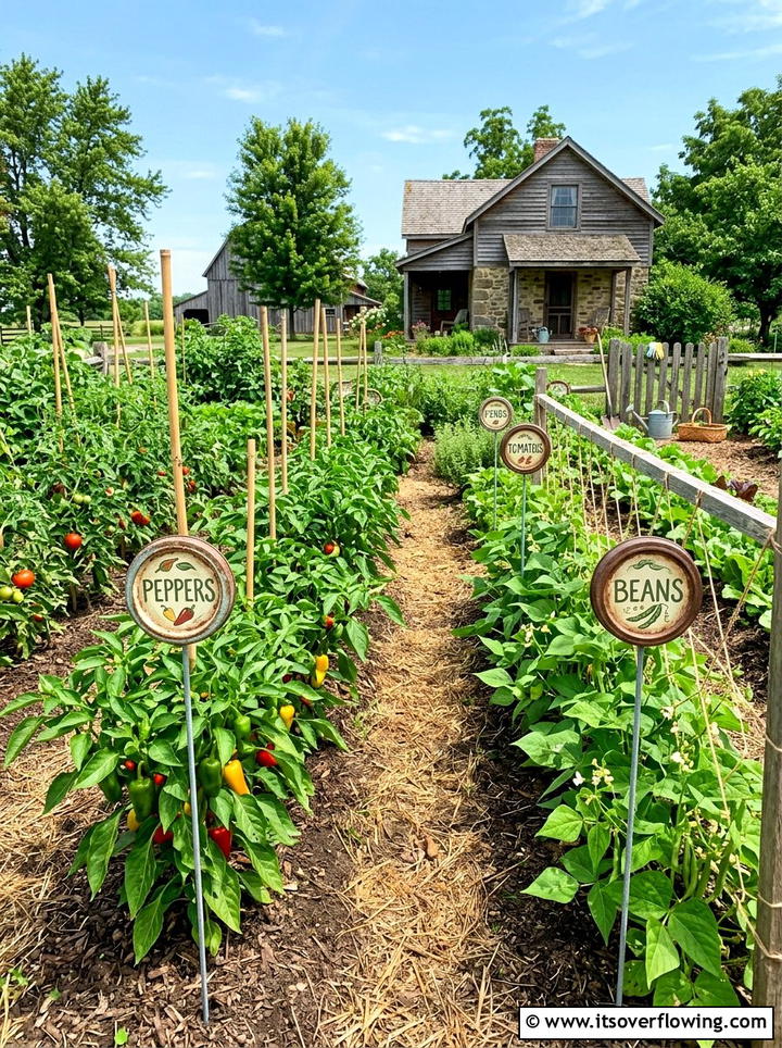 Canning Jar Lid Markers - 25 garden ideas with plant markers