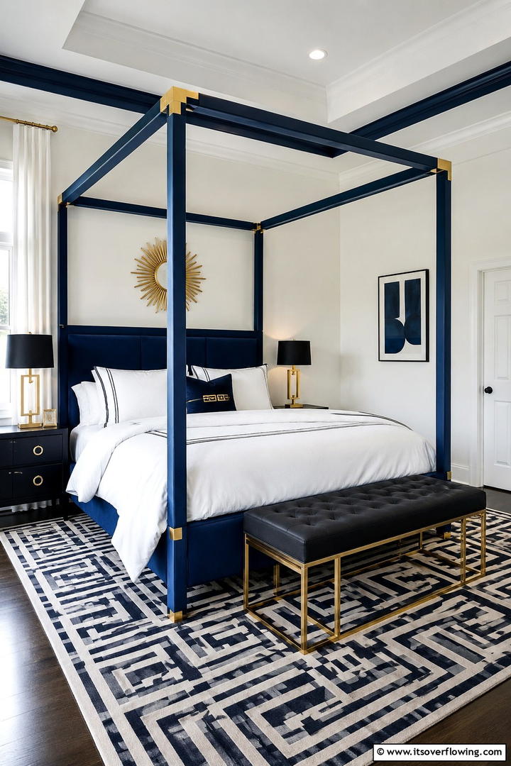 Canopy Bed with Bold Colored Frame - 25 Stunning Canopy Bed Ideas for a Dreamy Bedroom