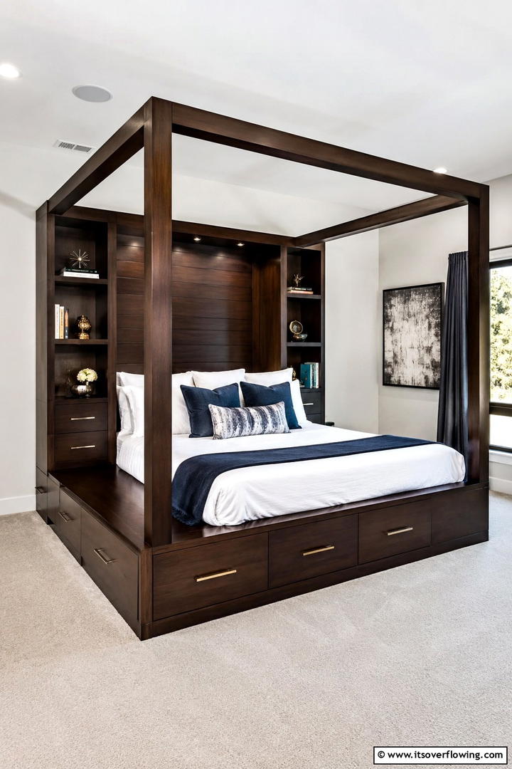 Canopy Bed with Built in Storage - 25 Stunning Canopy Bed Ideas for a Dreamy Bedroom